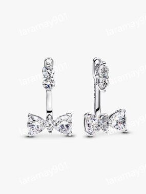 Sparkling Bow Drop Earrings